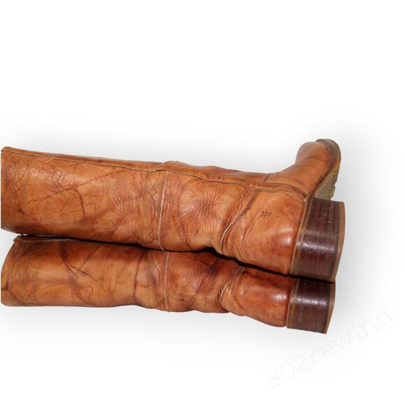 8.5 Frye Campus Stitching Horse Cowboy Boots Saddle Knee-High LugSole Western - Picture 10 of 16